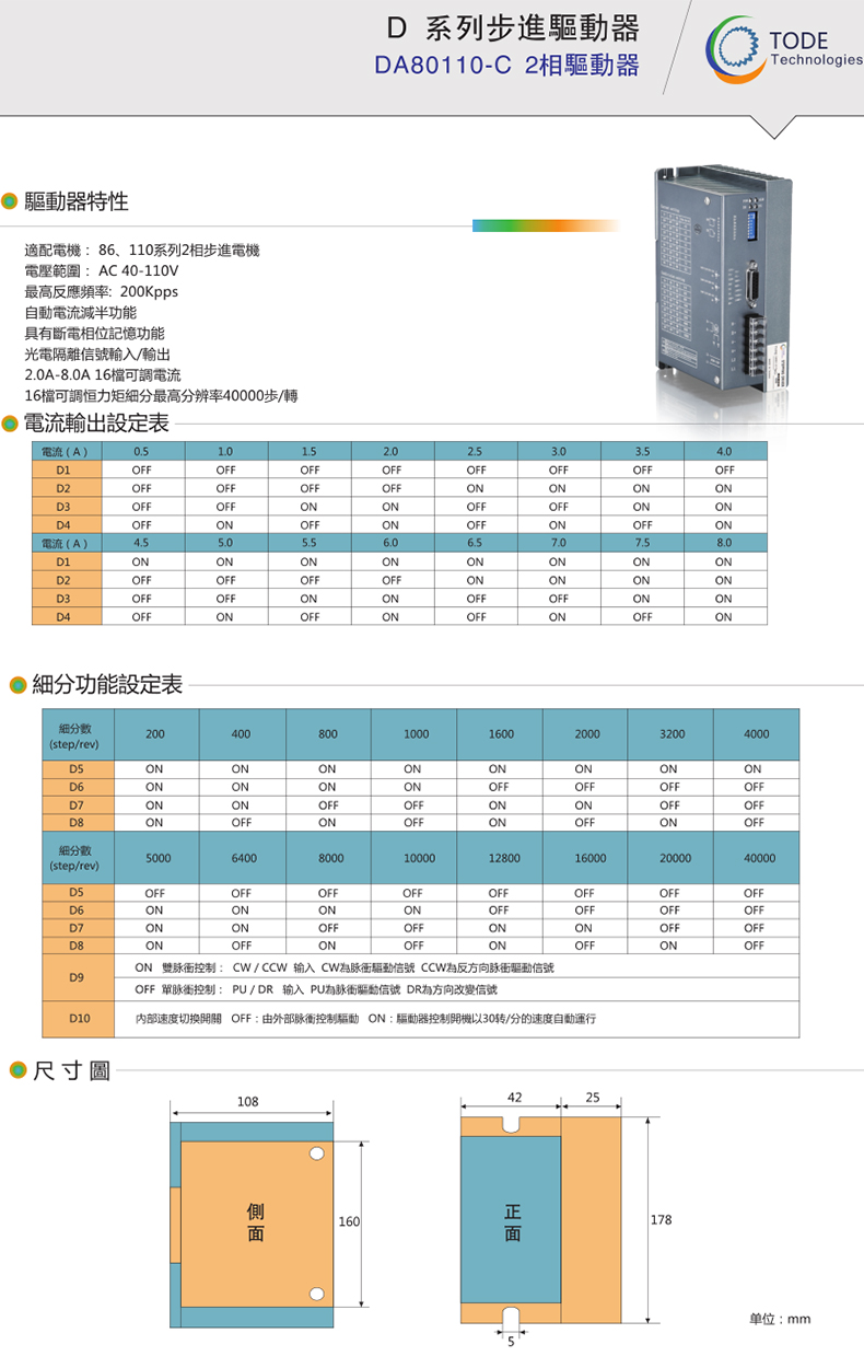 110步進驅動器2相DA80110